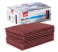 APP WS 222 - Tampons abrasifs en non-tissé, lot de 10, 150 x 230 mm, rouge | Abrasif non tissé pour ponceuse bois, métal, acier et inox | Laine à poncer grain moyen, grain : 320-360