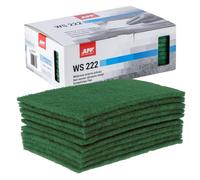 APP WS 222 - Tampons abrasifs en non-tissé, lot de 10, 150 x 230 mm, vert | Abrasif non tissé pour ponceuse bois, métal, acier et inox | Laine à poncer à gros grains, grain : 240-280