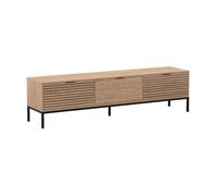 APPA - Meuble TV 180cm 3 Tiroirs Aspect bois Tasseaux Pieds Métal
