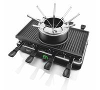 Appareil 3 en 1 Haeger Fondue, Grill et Raclette 1400W Noir Polyvalent