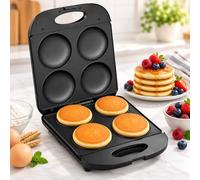 Appareil À Arepas Électrique 1400 W, Mini-crêpière Électrique 4 Fentes, Température Réglable, Chauffe Rapide Et Uniforme, Antiadhésif, Chauffe Double Face, Surface Facile Démouler, Crêpes