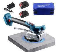 Appareil à carreler Machine à carreler Vibrateur électrique pour carrelage avec 2 batteries & chargeur, 130x130mm ventouse 5 positions capacité de charge 100kg, Convient pour carrelage 39 pouces