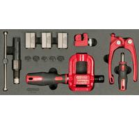 KS Tools - 122.1290 - Appareil à collet pour durite de frein - Outillage mecanique auto - Vis de force hydraulique - Utilisation sans démontage de la conduite - 16 Pièces