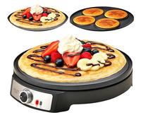 Appareil à crêpes Adler [Ø 30 cm] électrique, avec répartiteur de pâte et spatule, plaque avec revêtement anti-adhésif + réglage de la température en continu, 1600 W avec boîtier en acier inoxydable