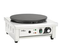 Appareil à crêpes électrique 40 cm, 3000 W, boîtier en acier inoxydable et plaque en fonte, idéal pour les familles et les fêtes, chaleur rapide et uniforme
