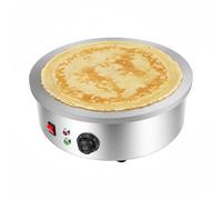 Appareil à crêpes électrique, plaque à crêpes ronde, 45 cm avec 3000 W et revêtement antiadhésif, température réglable de 50 à 300 °C, pour crêpes, crêpes et gaufres