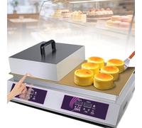 Appareil à crêpes et gaufres antiadhésif professionnel en acier inoxydable à double station, avec minuterie et température réglables.