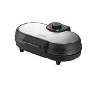 Appareil à Crêpes Unold 48165, 2 Crêpes, 1000W, Noir/Inox, Diamètre 13,5cm, Thermostat Réglable, Revêtement Anti-adhésif, Livre de Recettes Inclus