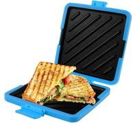 Appareil à croque-monsieur 3 en 1 haute efficacité pour micro-ondes, idéal pour la maison, les voyages, le bureau et les dortoirs.