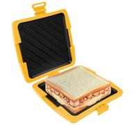 Appareil à croque-monsieur en silicone pour micro-ondes, sans fil, anti-adhésif, pour sandwich, maison, voyage, camping, bureau, dortoir, camping-car (orange)