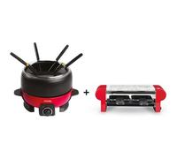 Appareil à fondue 2L et pierre/raclette - HKOENIG - ALP1800 + RP2 - Rouge - Thermostat de 25°C à 190°C