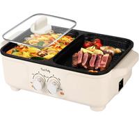 Appareil A Fondue Chino Hot Pot Et Barbecue Electrique 220V Hotpot Électrique Barbecue Coréen De Table Interieur Sans Fumée (Pet
