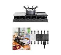 Appareil à fondue électrique - - 12 personnes - 1650W - Antiadhésif - 3 surfaces de cuisson