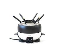 Appareil à fondue électrique 6 personnes Service à fondue 800W Caquelon 2L Anti-adhésif 6 Fourchettes Inox Cuisinier Deluxe
