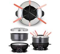 Appareil à fondue - Inox - 1,6L - 6 personnes - Thermostat réglable - Anti-adhésif