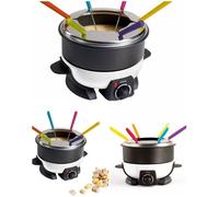 Appareil à fondue - Inox - 6 personnes - Thermo-isolées - Pare-éclaboussures - Anti-adhésif