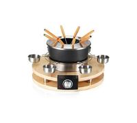 Kitchen Chef Appareil à fondue 8 personnes 1300W Caquelon anti-adhésif Support bois véritable