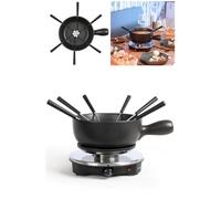 Appareil à fondue électrique avec bol en céramique de 1,2L Support en acier inoxydable avec plaque chauffante en aluminium
