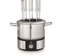 WMF Service à fondue électrique, 1400 W, 8 personnes, Récipient en inox, 8 fourchettes à fondue en Inox 18/10 Cromargan, Haute puissance, LONO 0415130011