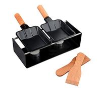 Appareil à fromage compact anti-adhésif pour gril à raclette, bougie portable avec spatule, outil de cuisine en métal avec poignée en bois