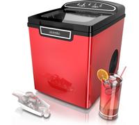 Appareil à glaçons Arendo, machine à glaçons, Ice Cube Maker, réservoir d'eau 1,8 litre, 12 à 15 kg de glaçons en 24h, silencieux, rouge