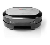 Appareil à Hamburger | Nedis | KAHM100BK |Argent / Noir Noir G