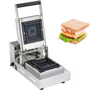 Appareil à panini professionnel avec température et minuterie réglables, idéal les sandwichs, hamburgers, steaks et bacon, construction en acier inoxydable.