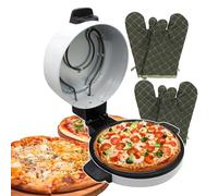 Appareil à pizza automatique avec plaque ronde de 30 cm, four de comptoir de 2000 W usage domestique et professionnel, gants inclus.