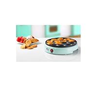 Bestron Appareil à poffertjes (profiteroles) au design rétro, Mini crêpier avec revêtement anti-adhésif, Sweet Dreams, 800 Watts, Couleur: Menthe APFM700SDM, Vert