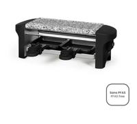 LIVOO - Appareil à Raclette 2 Personnes DOC156N - Grill Pierre en Granite Amovible | Revêtement antiadhésif | 350 Watts | Blanc