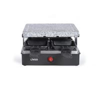 LIVOO DOC242 Appareil à Raclette 4 Personnes | Grill Pierre en Granite Amovible | Revêtement Antiadhésif - 600 Watts