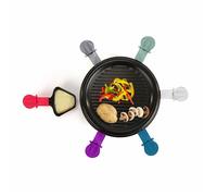 Appareil à raclette 6 personnes + 6 caquelons de couleur + 6 spatules - 800W DOC207