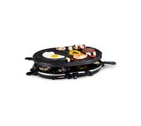 Alpina Switzerland 871125218240 Appareil à raclette 8 poêlons, revêtement anti-adhésif, voyant lumineux noir