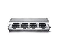 SEVERIN Raclette-Gril RG 2374, 8 personnes, pierre naturelle, thermostat réglable, Noir/Inox