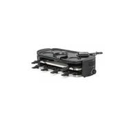 LIVOO Appareil à raclette DOC337 - 8 personnes, 1600 W, noir, pizzas et crêpes, sans PFAS