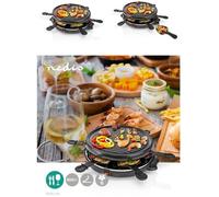 APPAREIL A RACLETTE 800W Gourmet / Raclette Grill 6 Personnes 6 Spatules Revêtement antiadhésif Ronde