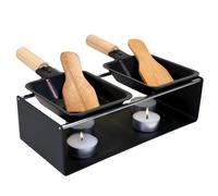 Linxor - Appareil à raclette à la bougie en métal, spatules et bougies incluses - 2 personnes