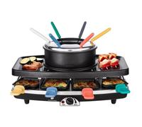 Appareil a Raclette CONTINENTAL EDISON CERFG86B et fondue 8 personnes Noir Noir G
