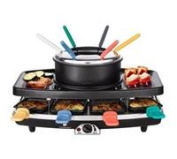Appareil a Raclette CONTINENTAL EDISON CERFG86B et fondue 8 personnes Noir Noir G