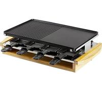 DOMO DO9246G Appareil à raclette 8 poêlons, revêtement anti-adhésif, voyant lumineux noir, bois