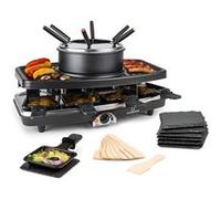 Entrecôte 2 en 1 Appareil à raclette et fondue en pierre naturelle 1100W 8 personnes Dessous de plat