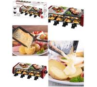 APPAREIL A Raclette Grill Et Pierre de Cuisson pour 8 personnes Revêtement anti-adhésif 1200W Avec Poignées isolantes en acier