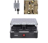 APPAREIL A RACLETTE + PIERRE A GRILL 4 personnes Revêtement anti-adhésif 600W Poignées isolantes
