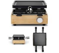 Appareil à raclette - LIVOO - Bois de bambou - 800W - 4 personnes - Revêtement anti-adhésif