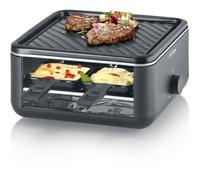 Raclette Gril - SEVERIN - RG2360 - 4 pers. - Compacte - Plaque 24 x 24 cm - Inclus 4 Poêlons et spatules - Noir