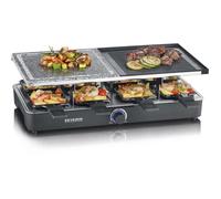 Appareil à raclette SEVERIN - RG2376 - Jusqu'à 8 personnes - Pierre de cuisson naturelle et plaque réversible - 1400W