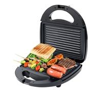 Appareil à sandwich d'intérieur, avec plaque de cuisson antiadhésive, grill multifonctionnel, voyant lumineux, couvercle verrouillable, facile à ranger.