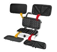 Appareil à Sandwich maker 3 en 1 Plaques Interchangeables Gaufrier Grille MPM MOP-33M 1200W Noir