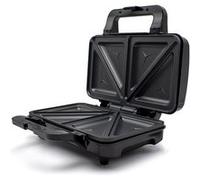 MPM MOP-20M Appareil Électrique pour 2 Sandwiches, 4 en Forme de Triangle, Appareil à Croque Monsieur, Plaques Antiadhésives, Température automatique, Compact, Finition Inox, 900W