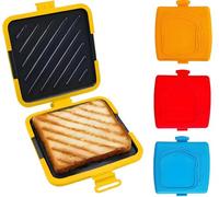 Appareil à sandwichs pour micro-ondes avec surface antiadhésive résistante à la chaleur | Idéal pour le petit-déjeuner, les fêtes, les voyages, la maison et les résidences étudiantes.